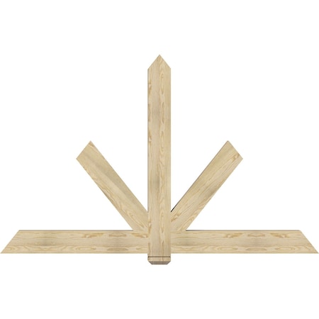 Ekena Millwork Kennewick Rough Sawn Timber Gable Bracket, Douglas Fir, 84"W x 53"H x 4"D x 6"F, 15/12 Pitch GBW084X53X0406KEN00RDF